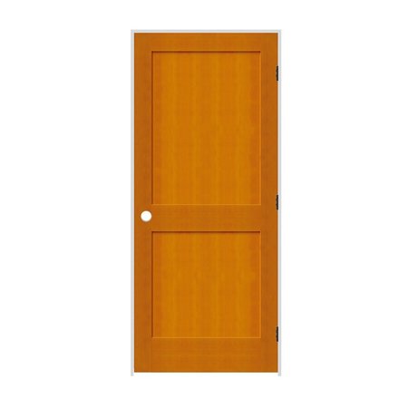 CODEL DOORS 28" x 80" x 1-3/8" Fir 2-Panel Interior Shaker 7-1/4" LH Prehung Door with Matte Black Hinges 2468fir8402LH10B714
